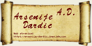 Arsenije Dardić vizit kartica